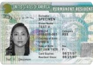 Sample Green Card